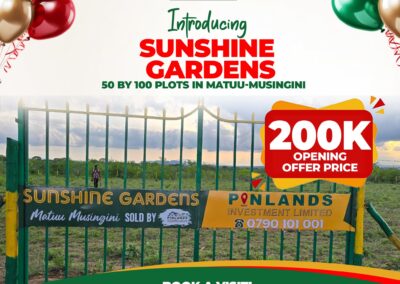Pinlands investment sunshine gardens Matuu